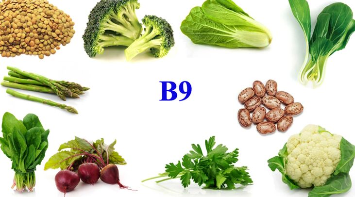 vitamina B9 em produtos para potência